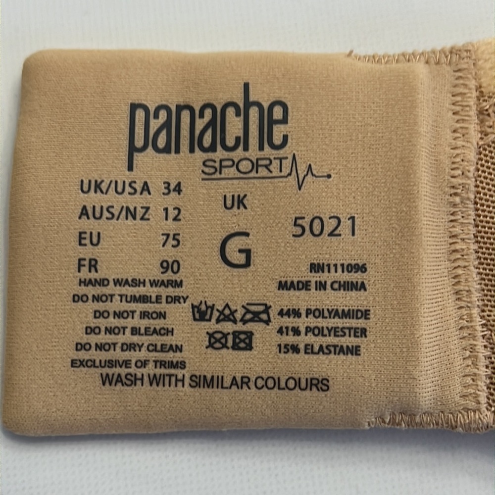 Panache Nude Beige Sports Bra - High Support Underwire in 34I US - Picture 6 of 14